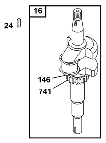 Crankshaft Group Diagram and Parts List for 10C902-2033-XX  Briggs and Stratton Engine